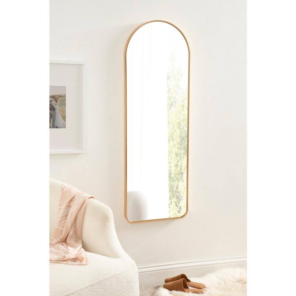 Kate and Laurel Zayda Metal Arch Mirror, 16x48, Gold