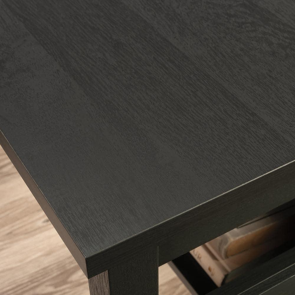 Sauder Dawson Trail Modern L Shape Desk Raven Oak: Home Office Furniture with File Drawer & Cord Management