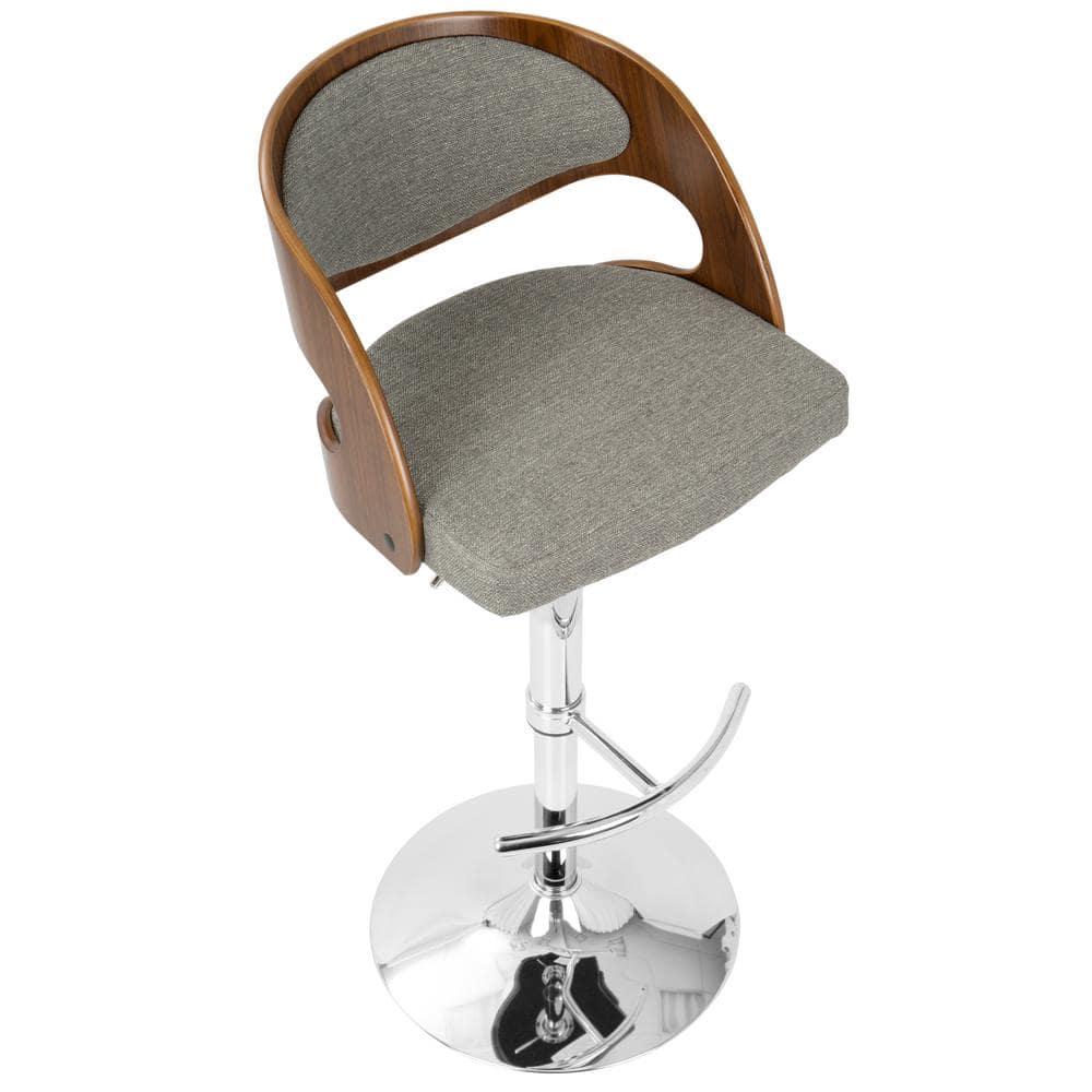 LumiSource Walnut, Grey Pino Barstool