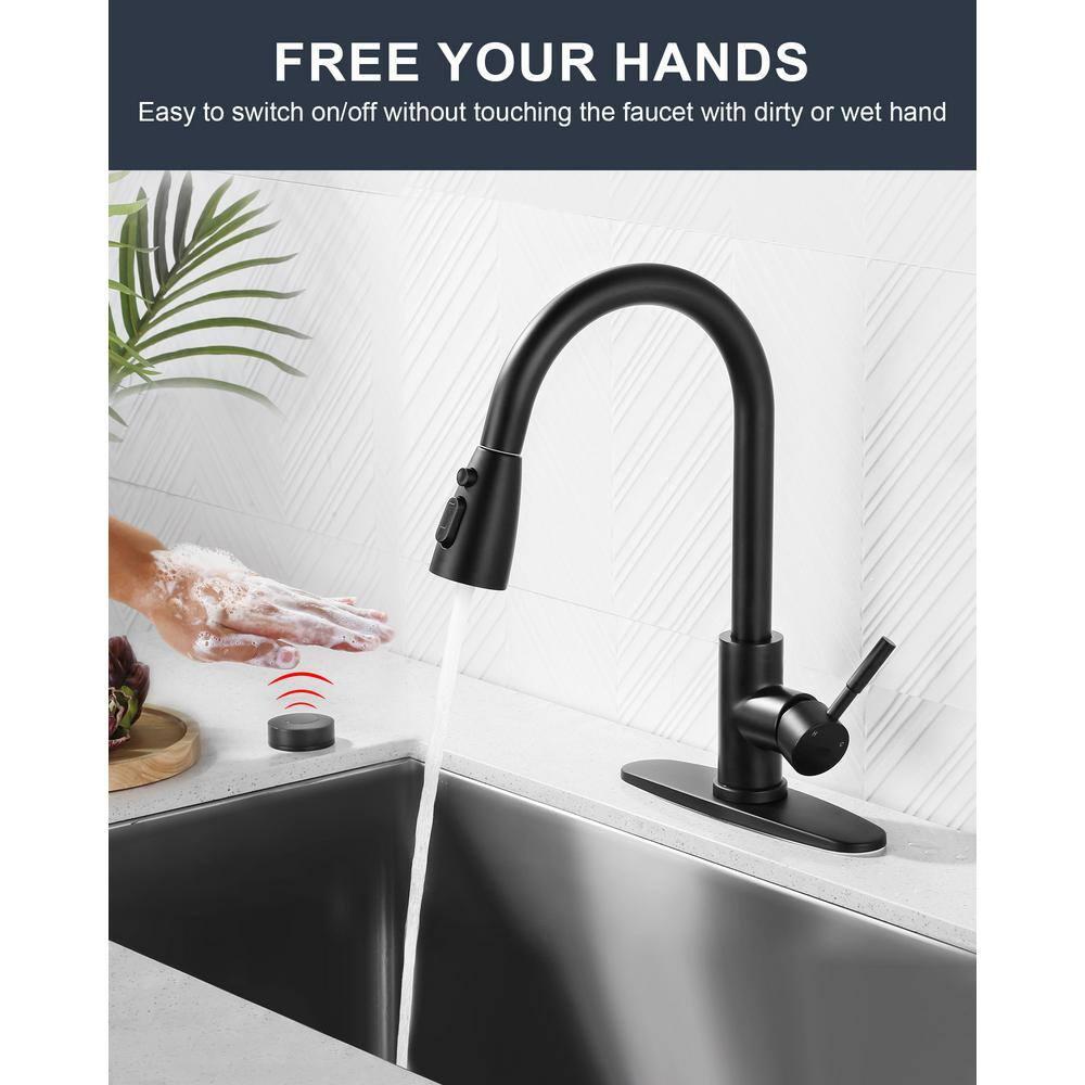 ARCORA ARCORA Stainless Steel  Single Handle Pull-Down Sprayer Kitchen Faucet Set with Touchless Sensor AR7100301B-DC