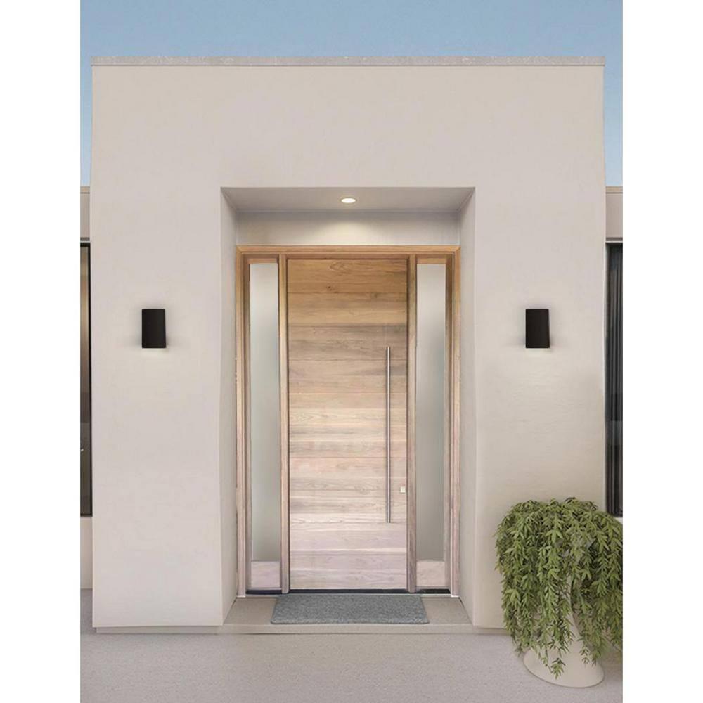 Progress Lighting, Cylinder Collection, 1-Light Wall Light, Black Finish, Aluminum Material, Shade Included