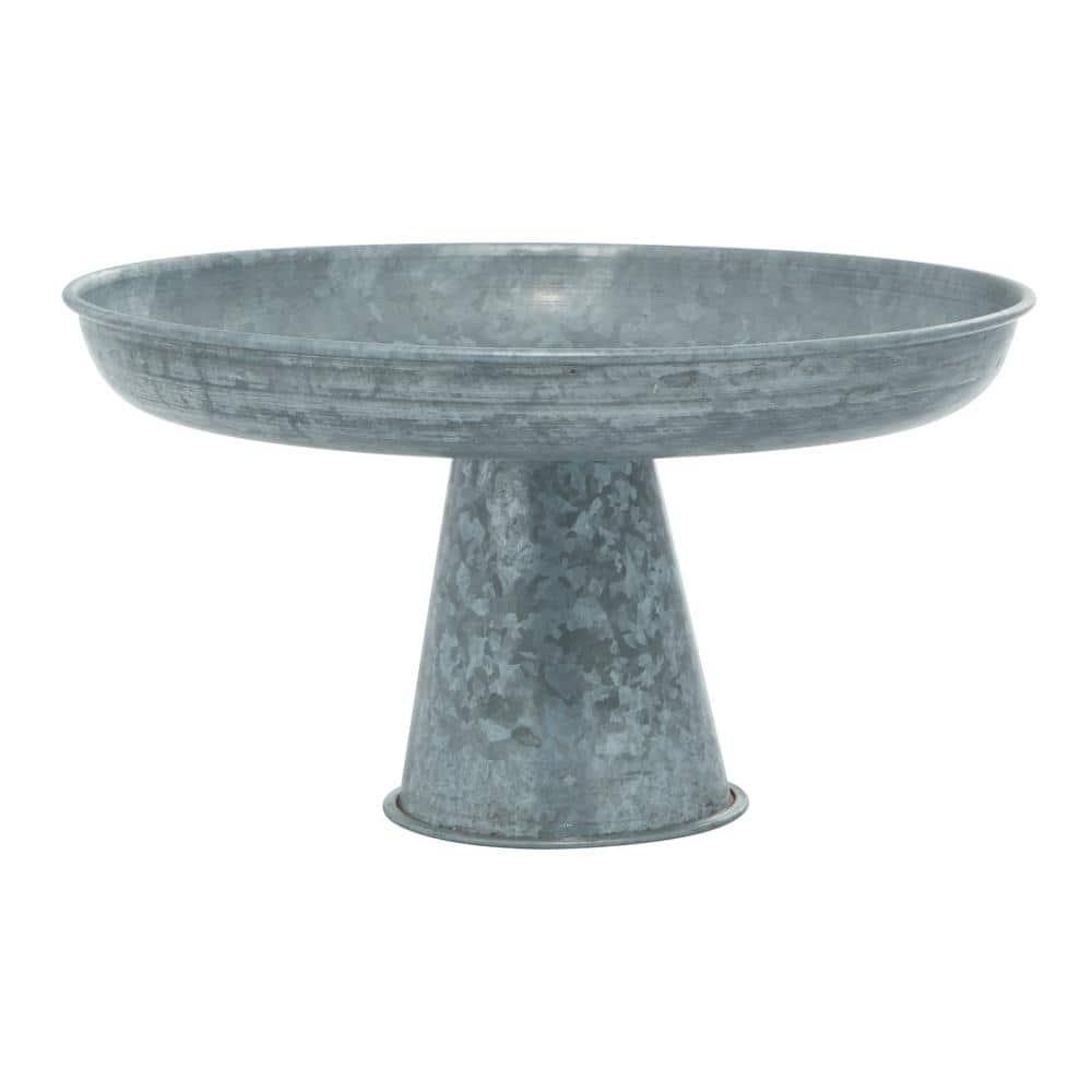 DecMode 12" x 7" Gray Metal Galvanized Decorative Stand, 1-Piece