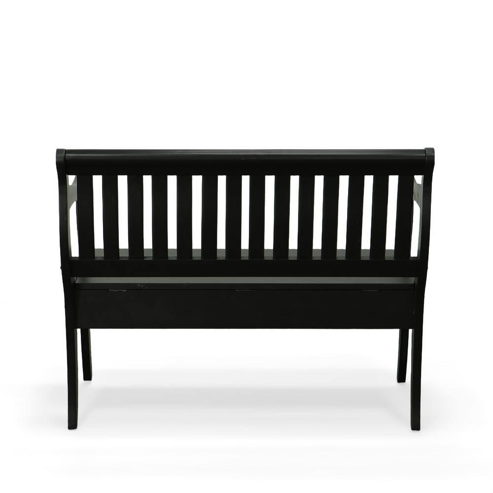 Carolina Living Martha Storage Bench Antique Black: Hardwood, Unupholstered, 2-Person Seating