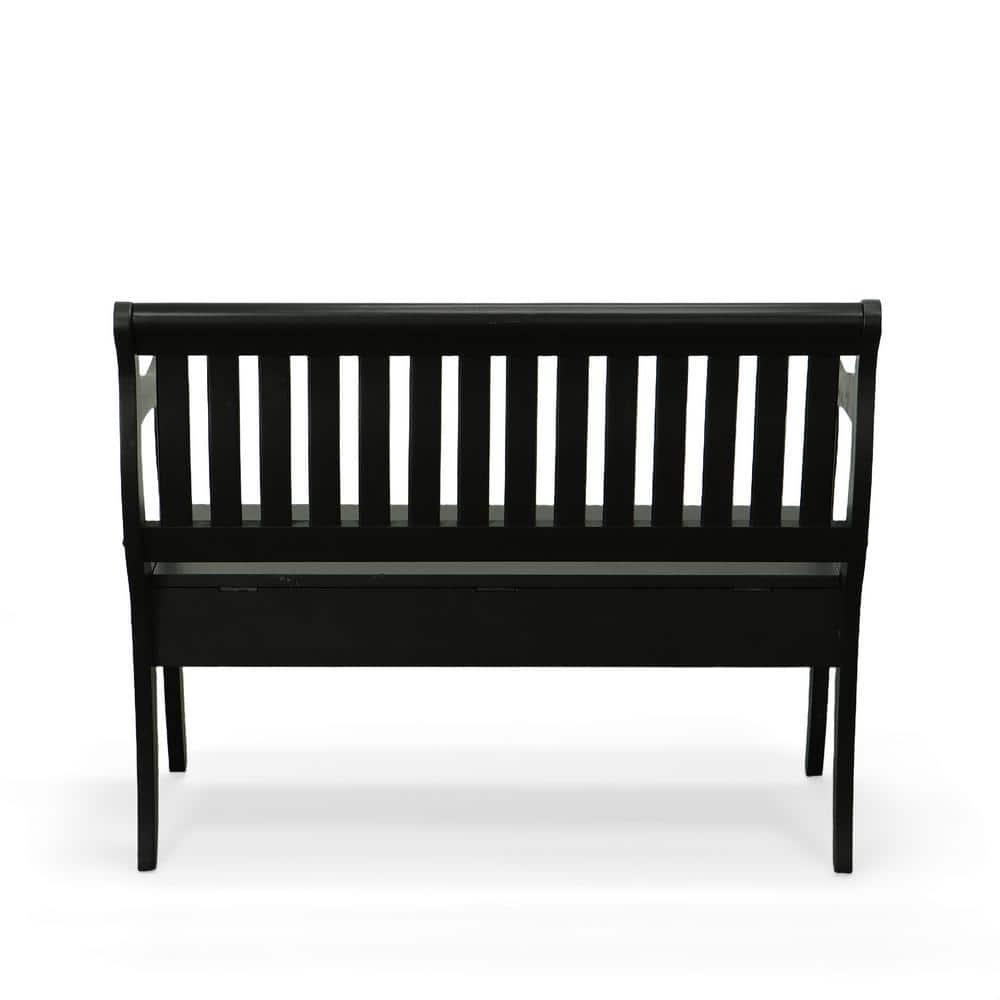 Carolina Living Martha Storage Bench Antique Black: Hardwood, Unupholstered, 2-Person Seating