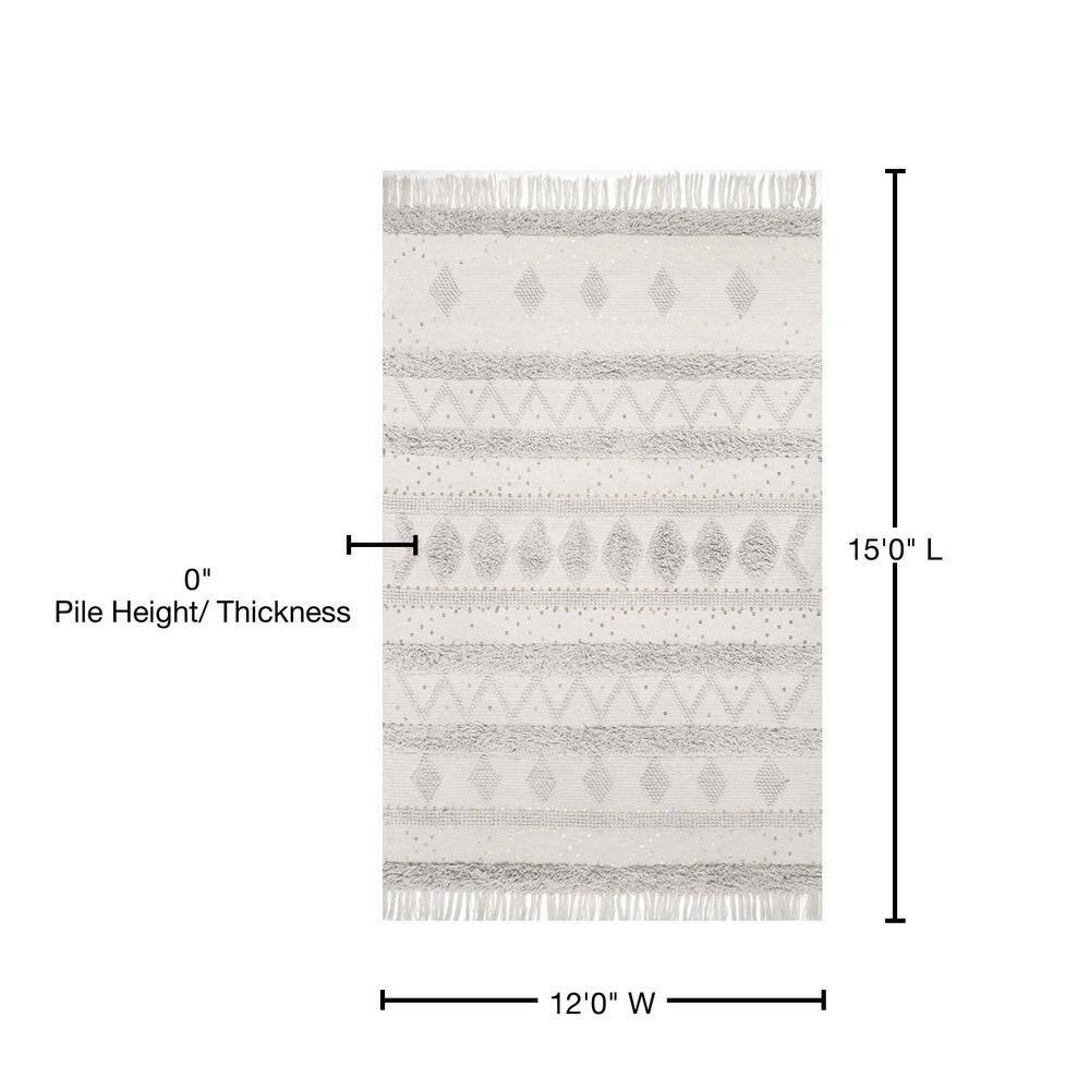 Nuloom Chandy Textured Wool Area Rug, 12' x 15', Cream