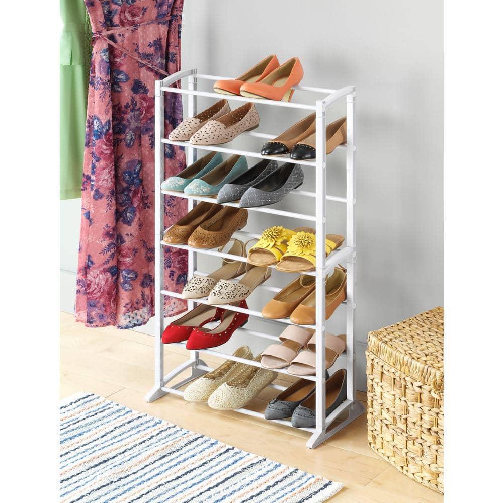Whitmor Shoe Rack - 21-Pair - White