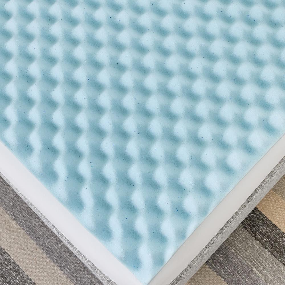 BodiPEDIC 2.5'' Gel Memory Foam Convoluted Mattress Topper