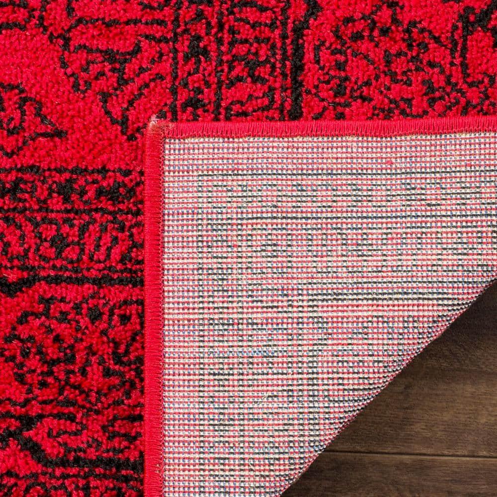 Adirondack ADR108 Power Loomed Area Rug - Red/Black - 4'x4' - Safavieh.