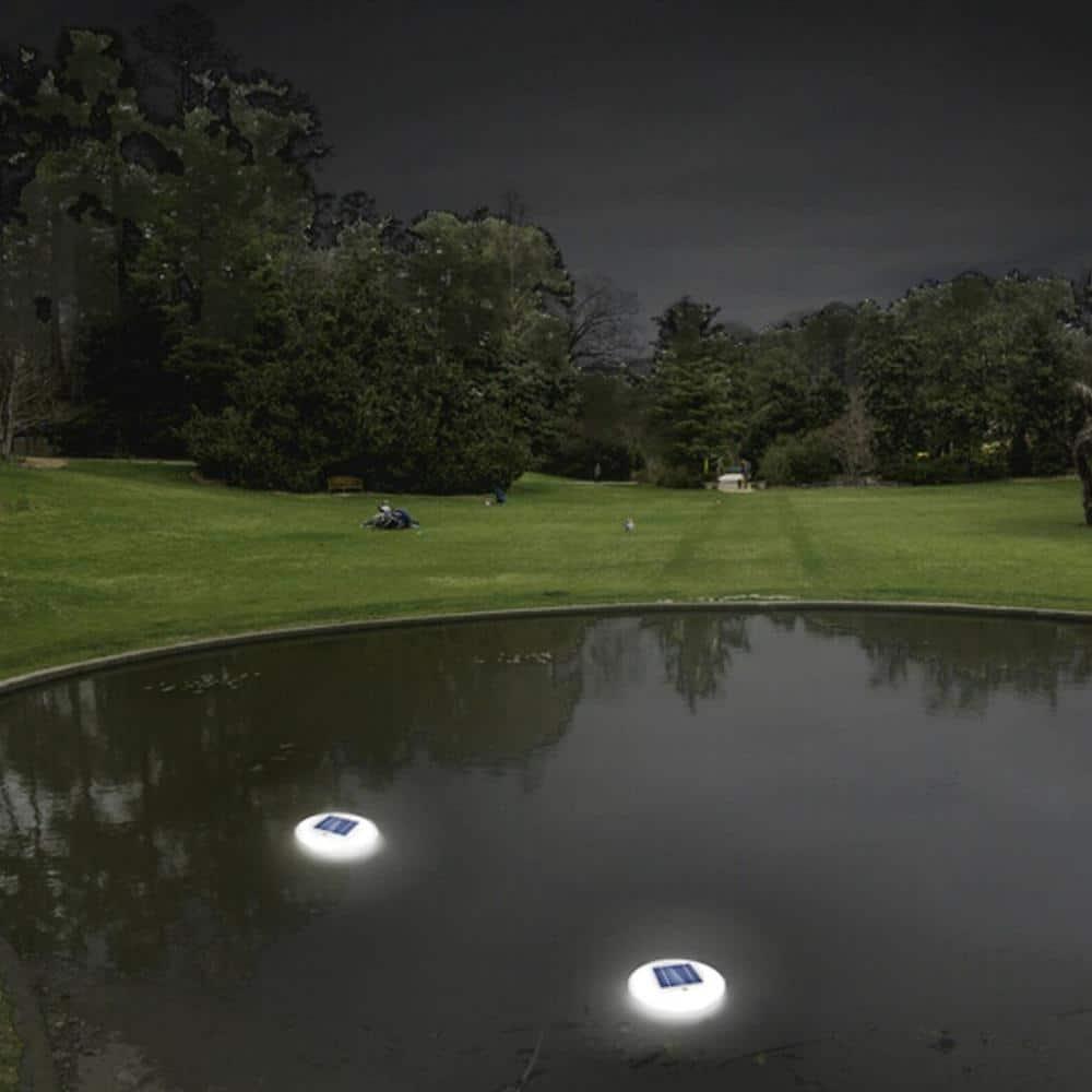 Solar Powered Integrated LED Outdoor Floating Pool Light (Set of 2)