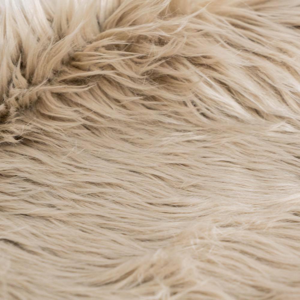 Ultra Soft Faux Sheepskin Fur Shag Rug Light Brown 6' x 9'