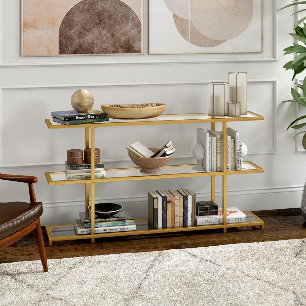 Hailey Home Greenwich Modern Brass Console table