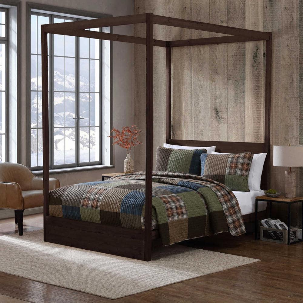 Eddie Bauer Twin Classic Patchwork Quilt Set Green