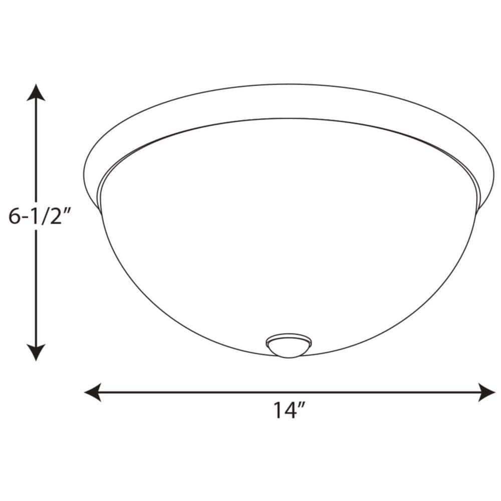 Progress Lighting, Dome Collection, 2-Light Flush Mount, Brushed Nickel, Etched Glass, Material: Steel