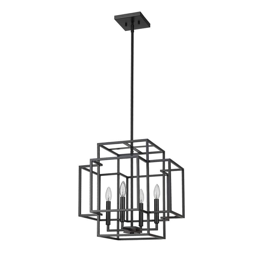Z-Lite Titania 4 - Light Chandelier in  Matte Black