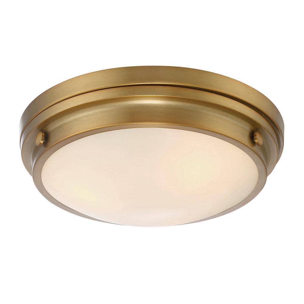 Savoy House Lucerne 3 - Light Flush Mount in  Warm Brass