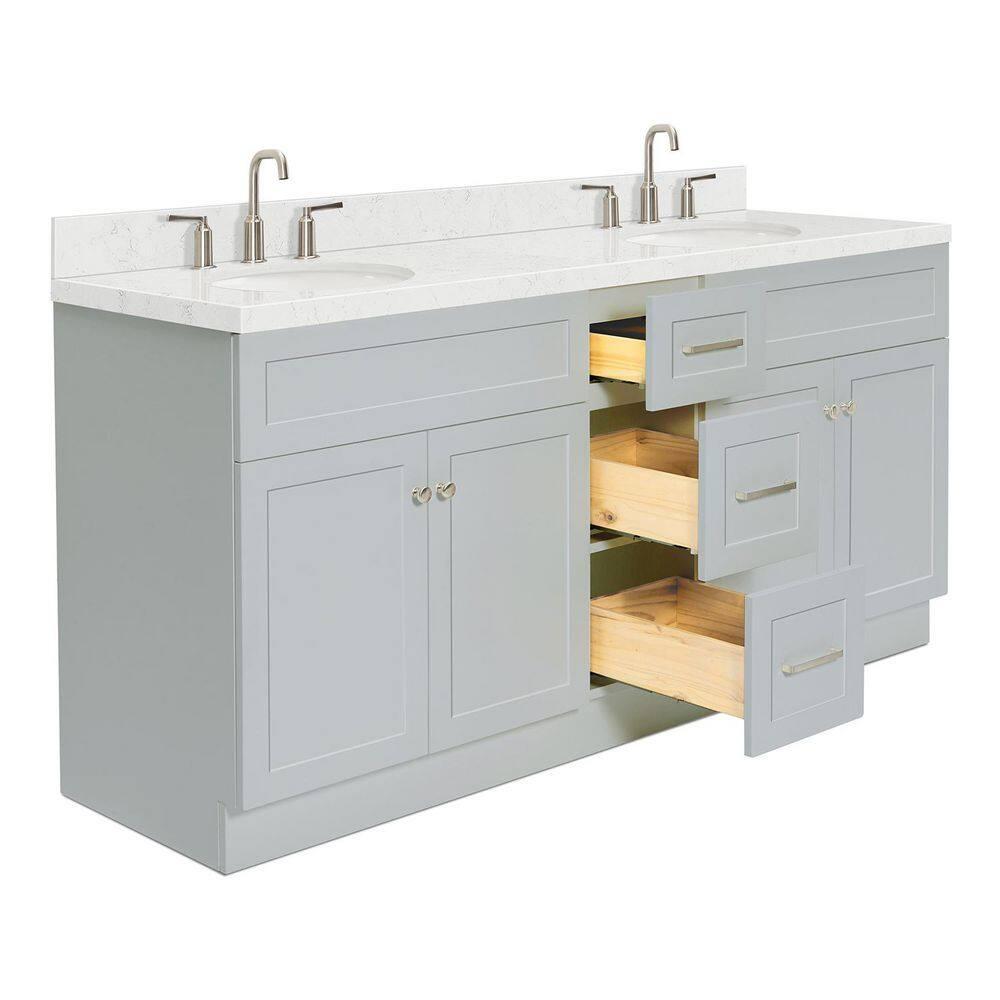 Ariel F072dcqovo Hamlet 72" Free Standing Double Basin Vanity Set - Grey
