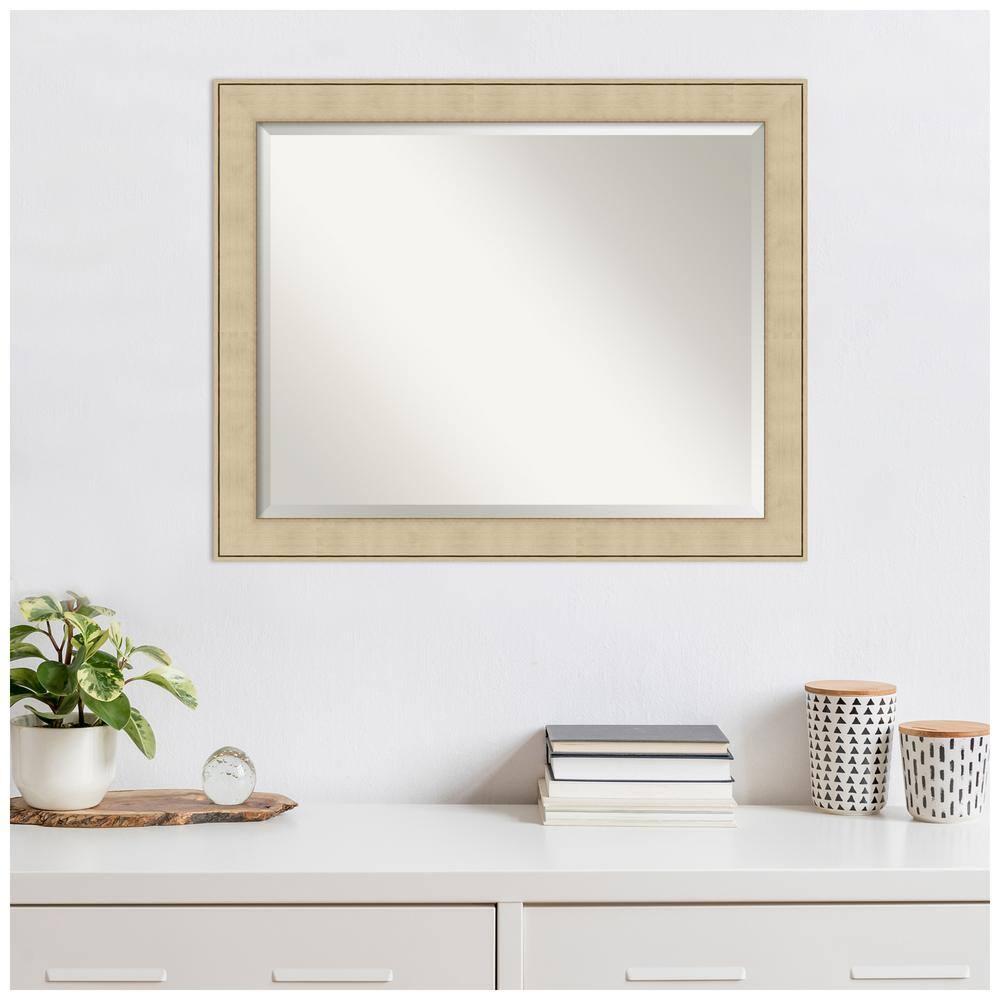 Amanti Art Classic Honey Silver Beveled Wall Mirror 26 x 32 in.
