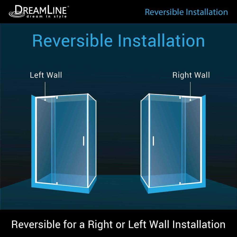 DreamLine Flex 36 in. D x 48 in. W x 74 3/4 in. H Semi-Frameless Shower Enclosure