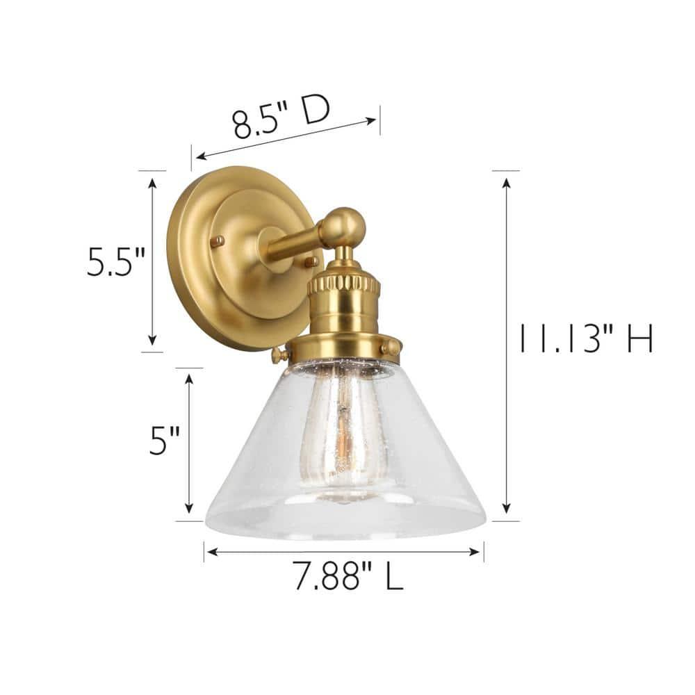 Design House  Augustin Wall Light in Satin Gold