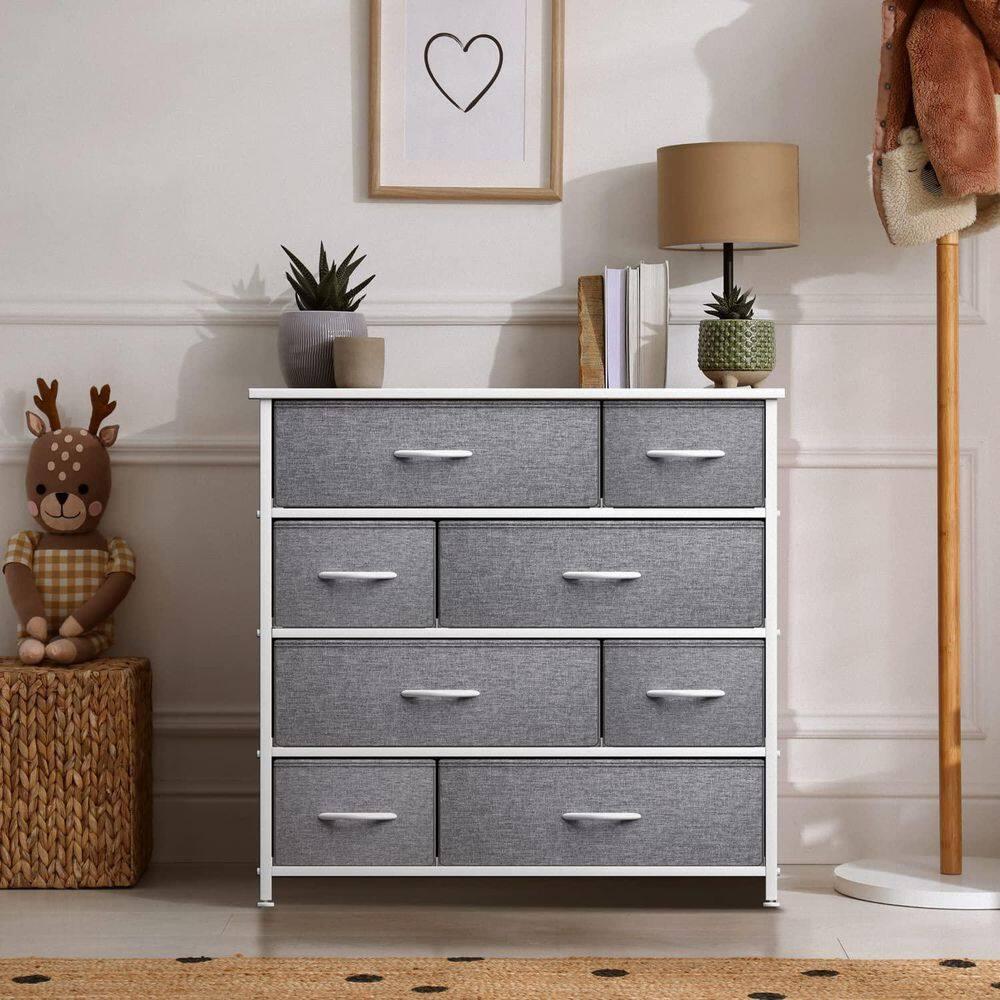 Sorbus Sorbus 8 Drawers Dresser with Steel Frame and Wood Top
