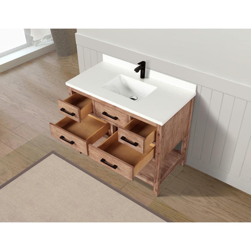 Ari Kitchen & Bath Betty 42'' Single Bathroom Vanity with Quartz Top