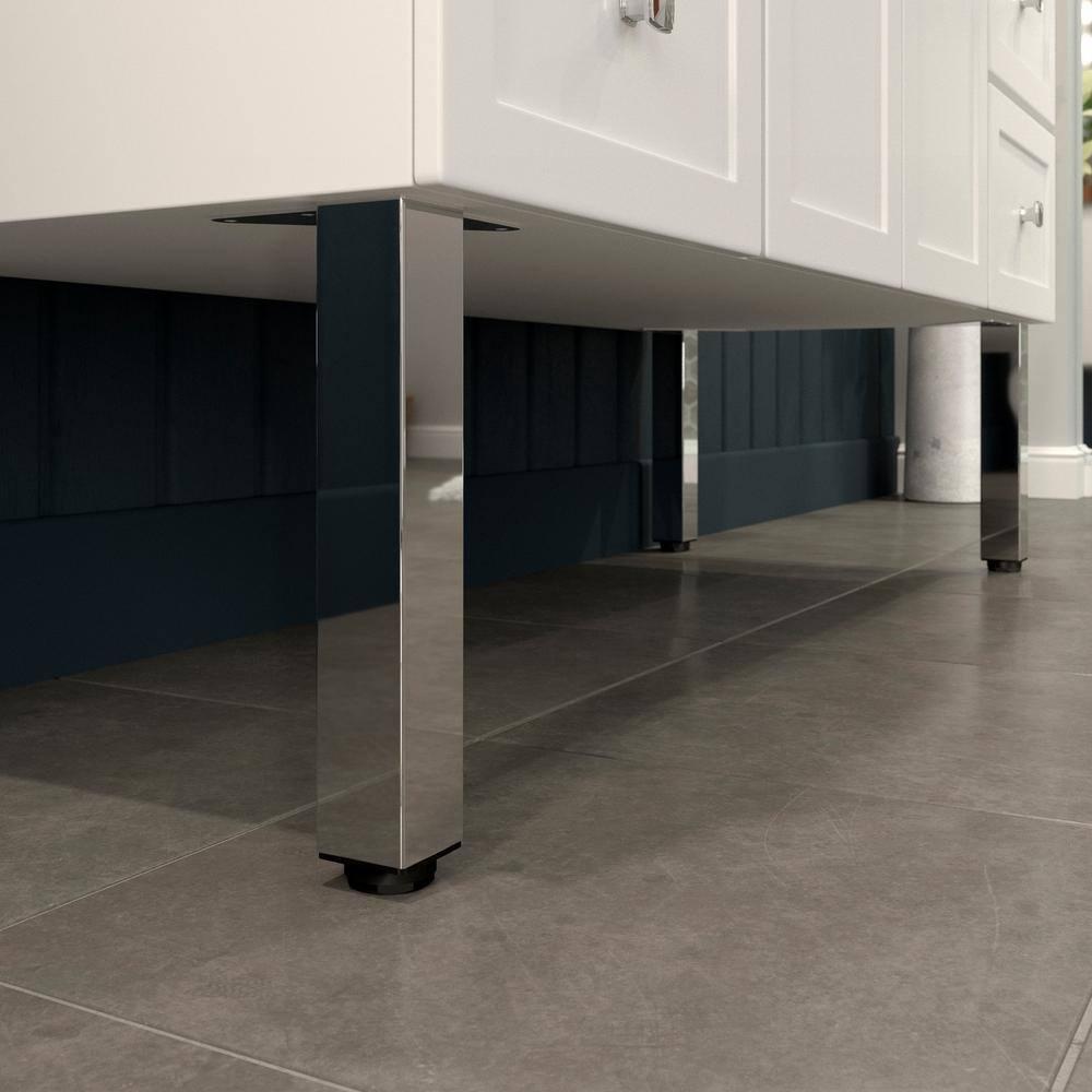 Adjustable Square Black Steel Furniture Legs Set of 4