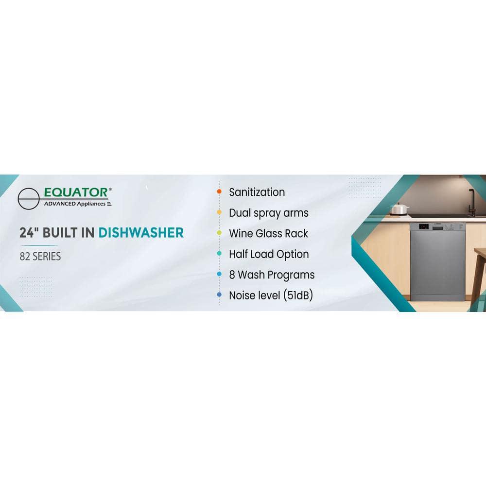 Equator Europe 24" Built in 14 place Dishwasher in Stainless