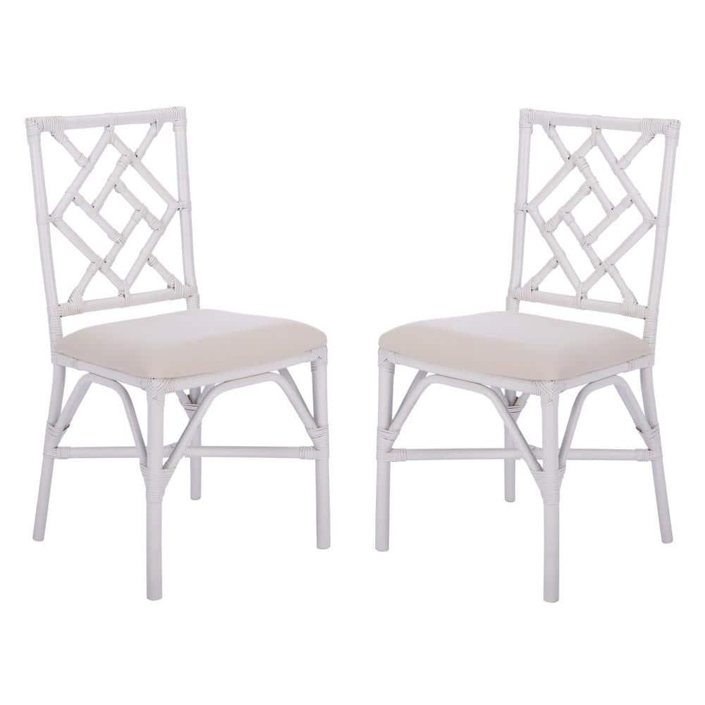 Bhumi Accent Chair W/ Cushion (Set of 2) - ACH6509 - White/White - Safavieh