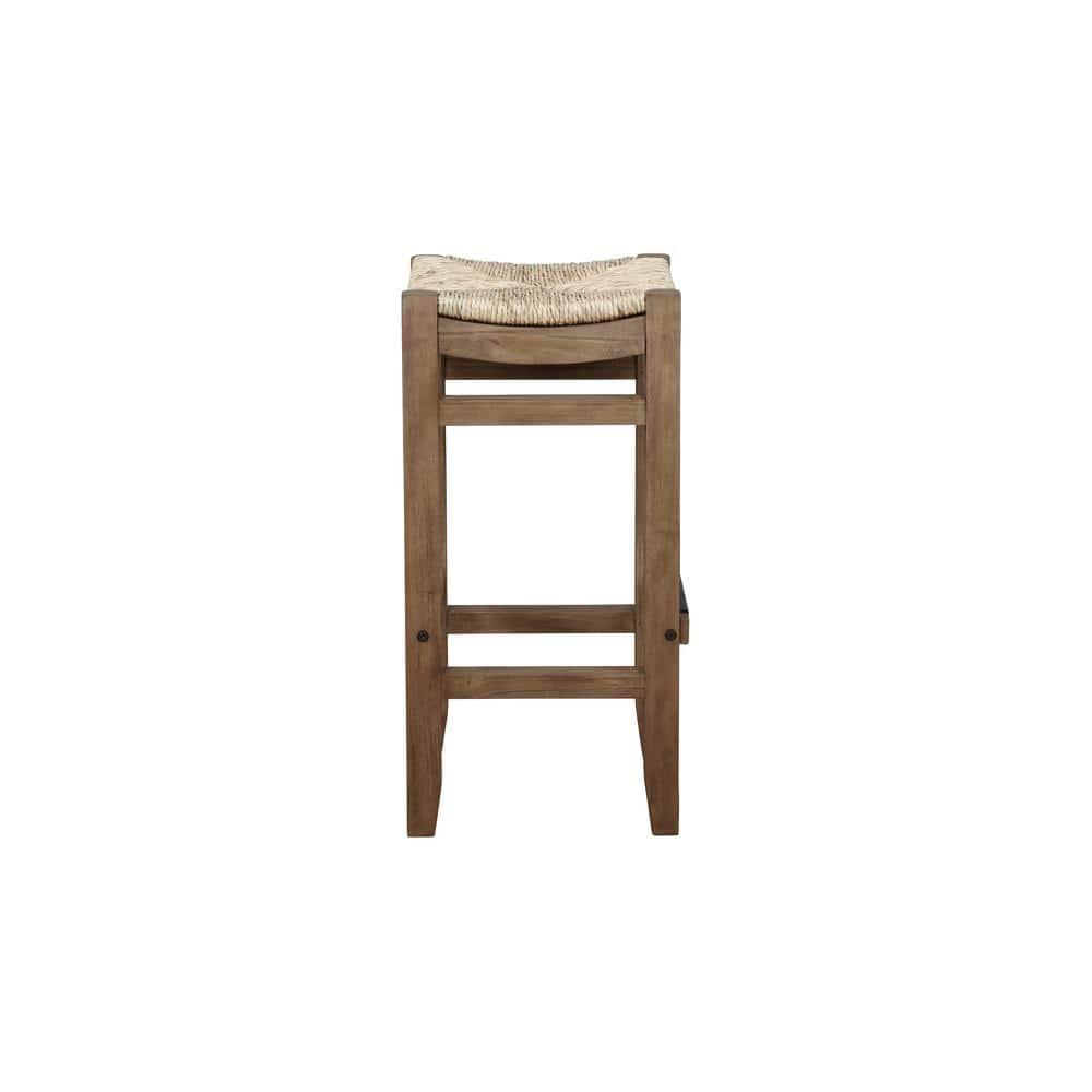 Alaterre Furniture Newport 30"H Wood Bar Stool with Rush Seat