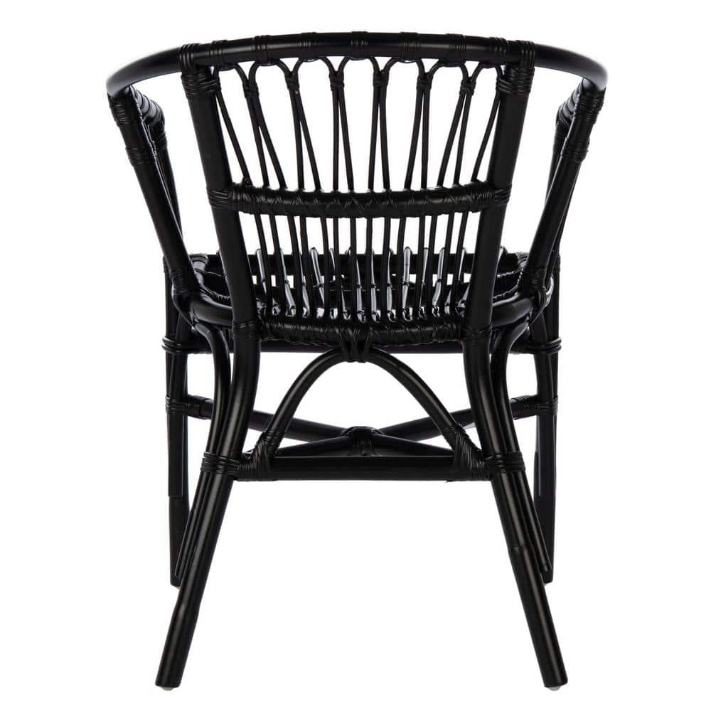 Adriana Rattan Accent Chair - Set of 2 - ACH6505 - Black - Safavieh