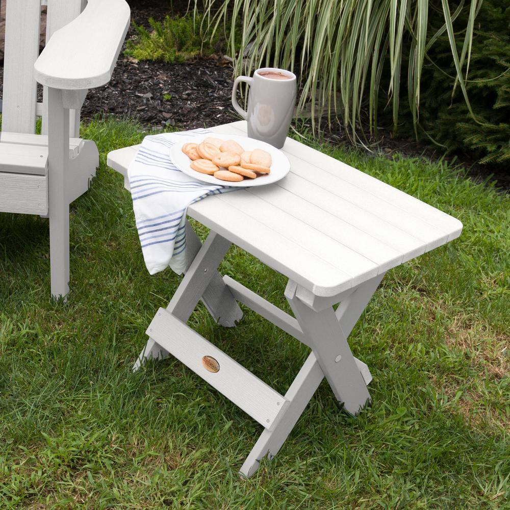 Highwood Folding Adirondack Side Table - 20" L x 13.8" W x 17.2" H, Outdoor, Eco-friendly, Synthetic Wood