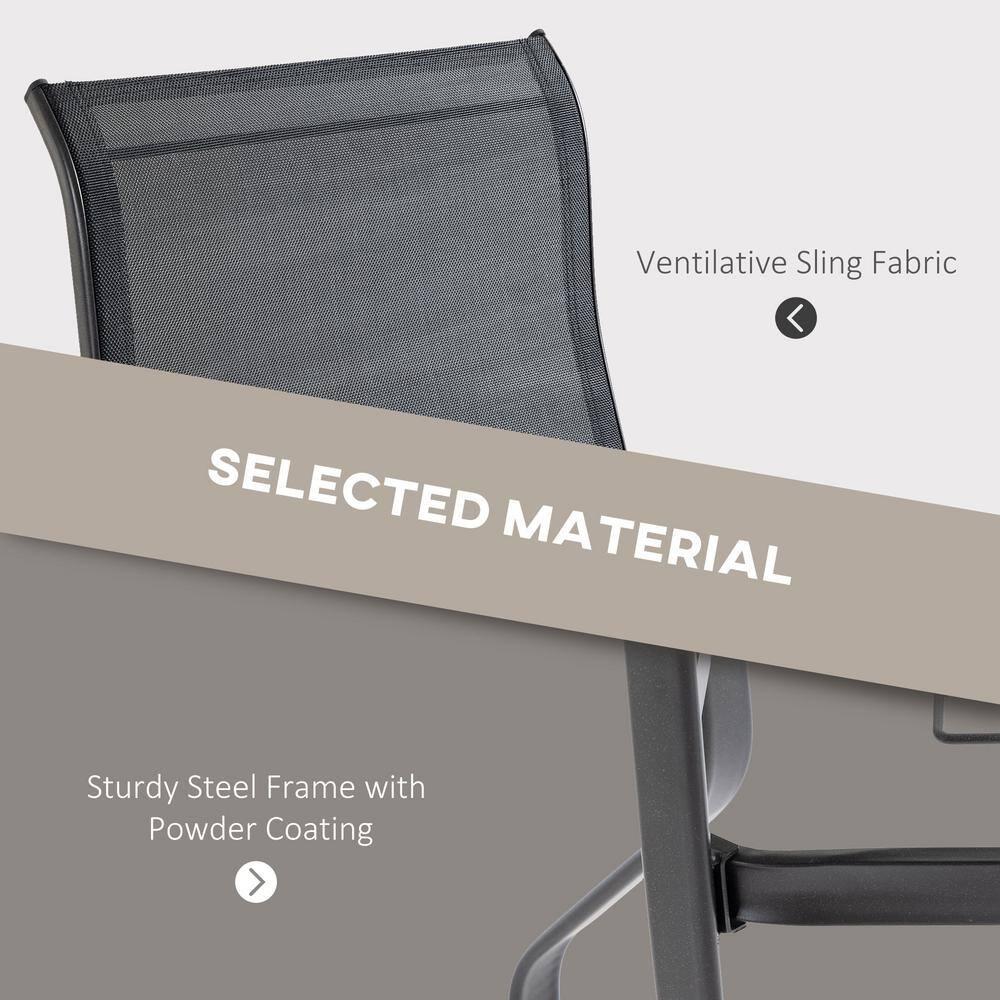 Canora Grey Outsunny Set of 2 Outdoor Swivel Bar Stools with Armrests, Bar Height Patio Chairs with Steel Frame , Brown