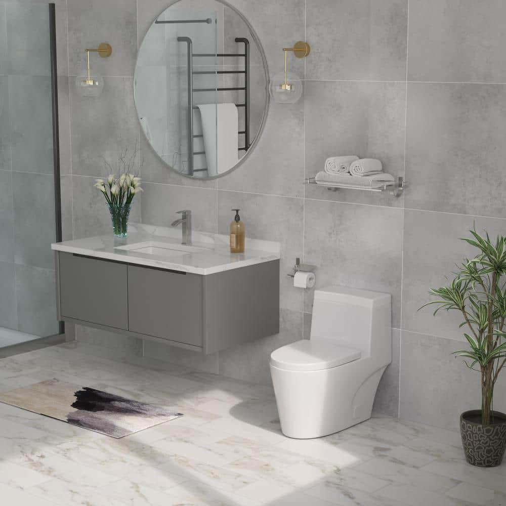 1.28 GPF Elongated Comfort Height One-Piece Toilet with Seat Included