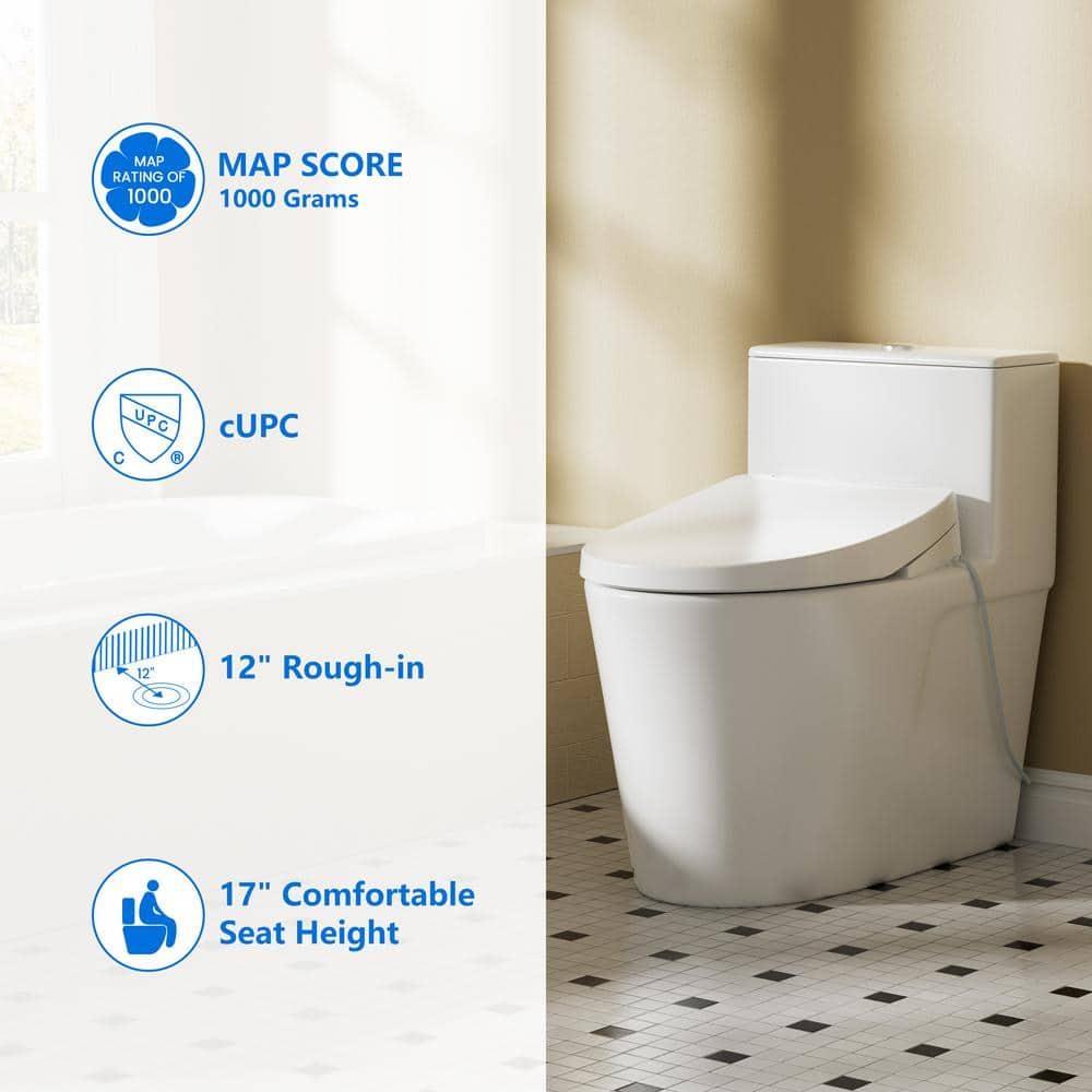 Casta Diva CD-Y020 Bidet Toilet Combo, Heated Seat, Warm Dryer, 1.0/1.6 GPF Power Dual Flush and MAP 1000g