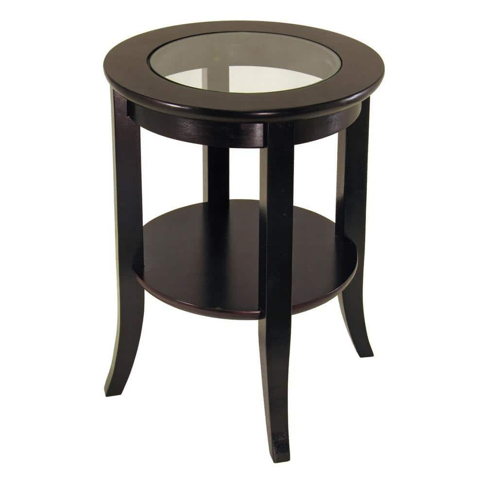 Winsome Genoa End Table Glass Inset one shelf