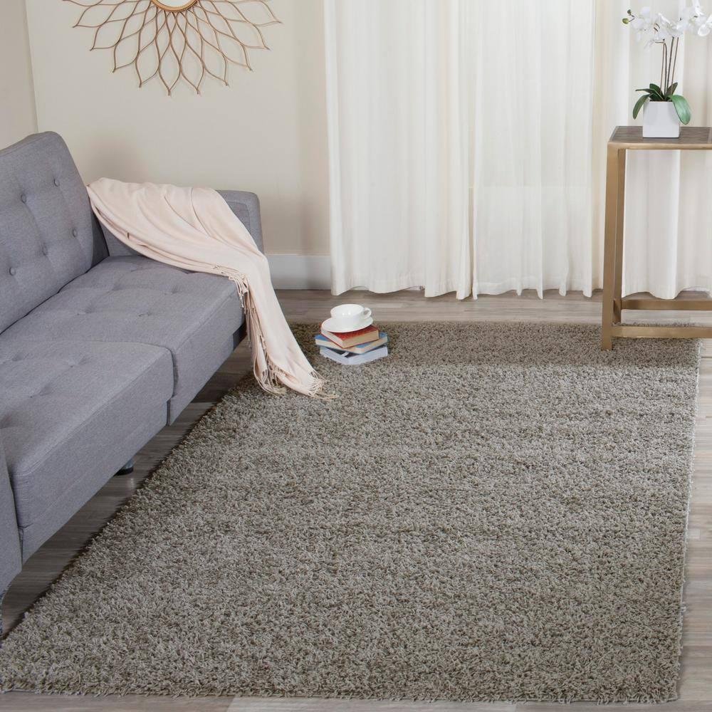 Athens Shag SGA119 Power Loomed Indoor Area Rug - Light Grey - 4'x6' - Safavieh.