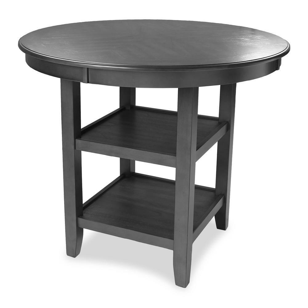 New Classic Furniture Mitchell 5-Piece Transitional Wood Counter Set in Gray