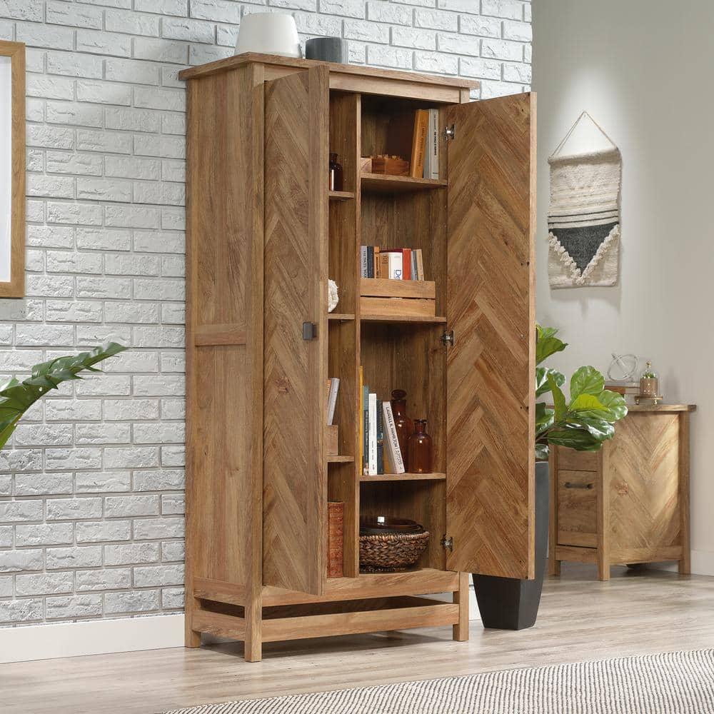 71" Cannery Bridge Cabinet Sindoori Mango - Sauder: Herringbone Pattern, Wood Composite