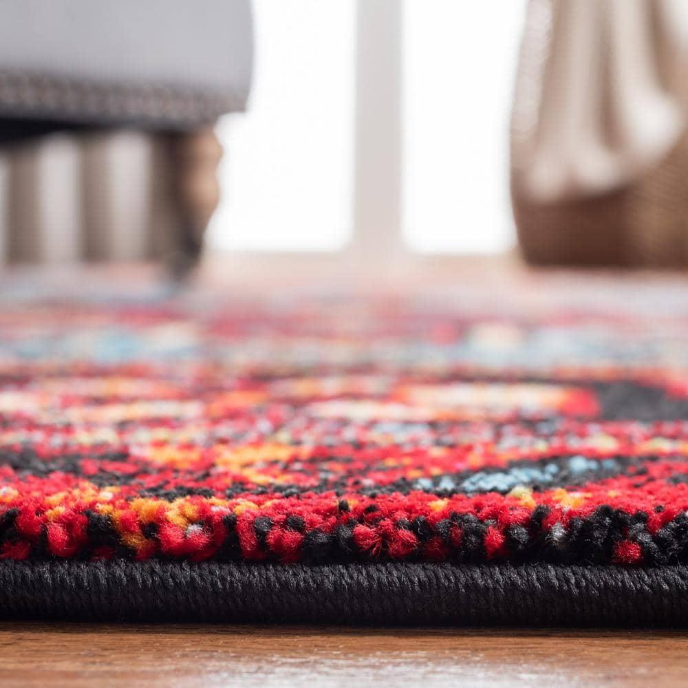 Vintage Hamadan VTH211 Power Loomed Indoor Area Rug - Red/Light Blue - 5'3"x7'6" - Safavieh