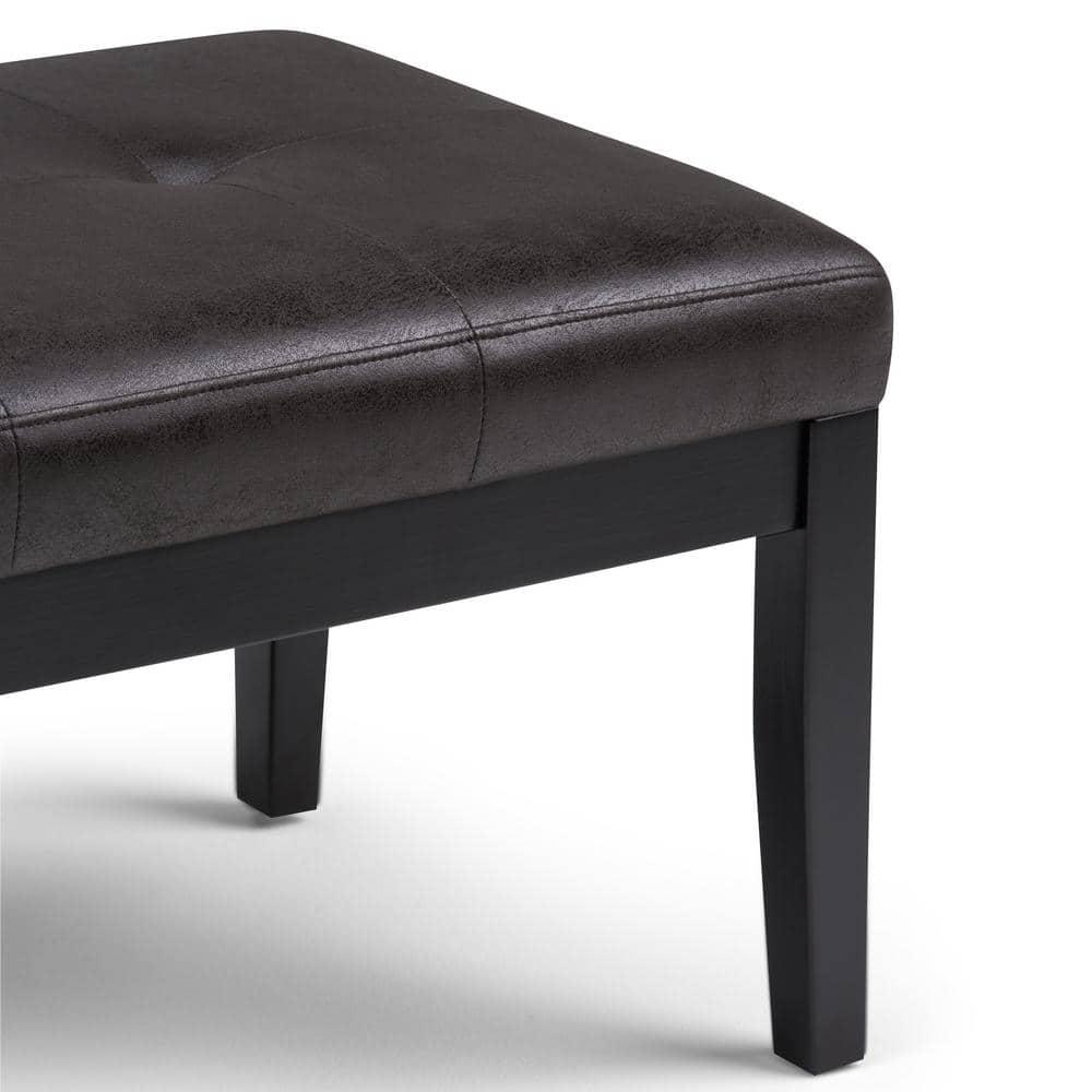 Simpli Home Lacey 41"W Tufted Ottoman Bench with Solid Wood Frame