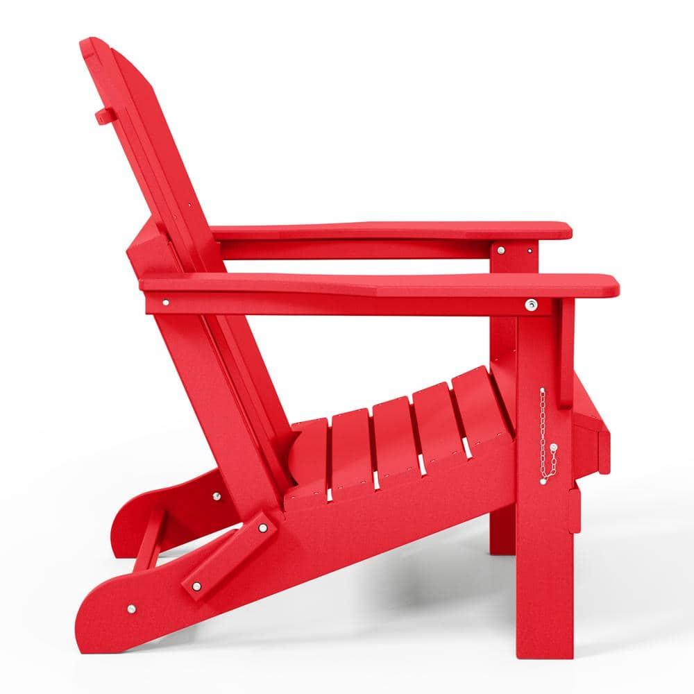Red Poly Adirondack Outdoor Folding Armchair Set of 2