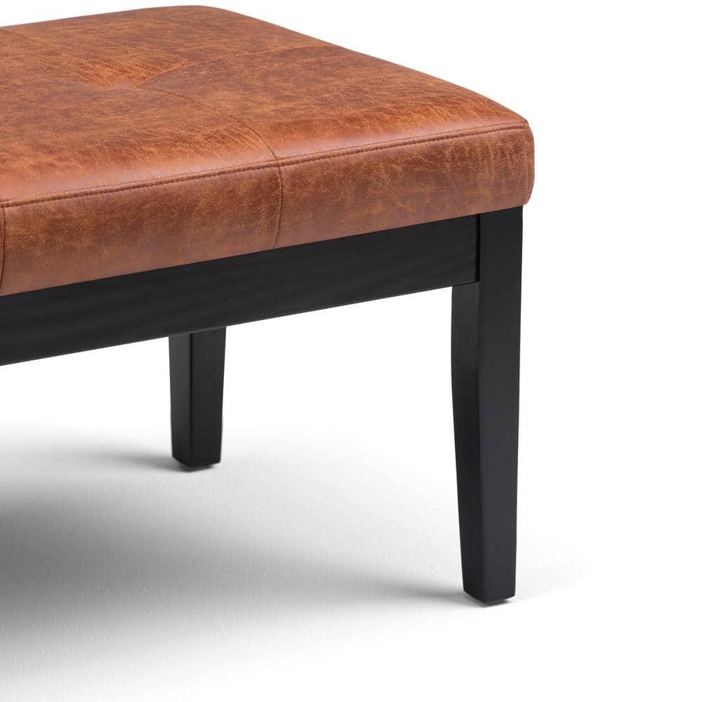 Simpli Home Lacey 41"W Tufted Ottoman Bench with Solid Wood Frame