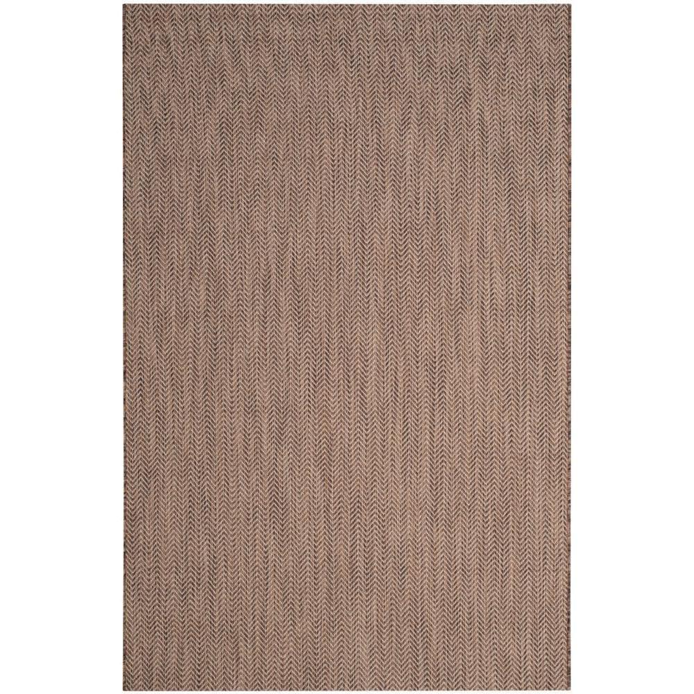 Courtyard CY8022 Power Loomed Indoor and Outdoor Area Rug - Brown/Beige - 4'x5'7" - Safavieh