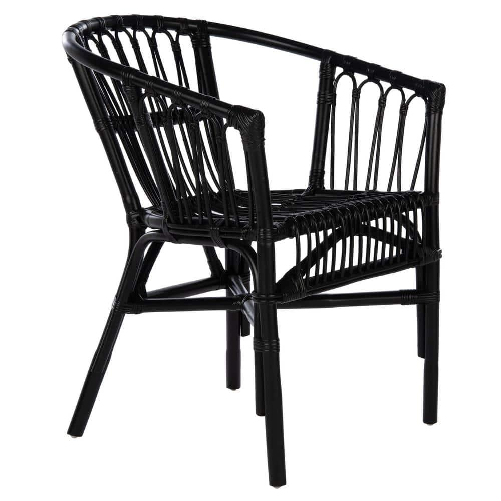 Adriana Rattan Accent Chair - Set of 2 - ACH6505 - Black - Safavieh