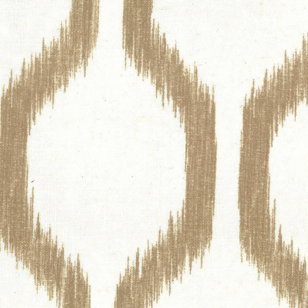 Renzo Ikat Geometric Linen Room Darkening Single Window Curtain Panel - 52" x 95" - Natural - Elrene Home Fashions
