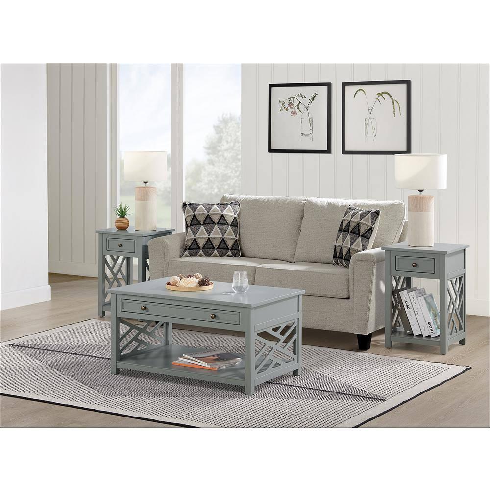 Alaterre Coventry 36" Coffee Table and Two End Tables with Drawer, Set of 3