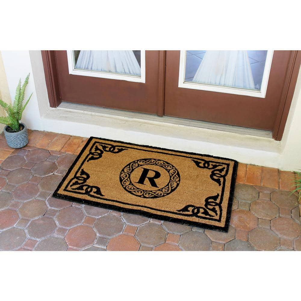 A1HC First Impression Hand Crafted by Artisans Geneva Monogrammed Entry Doormat, 24"X39" R