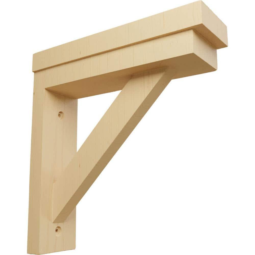 Ekena Millwork 2 1/2"W x 8 3/4"D x 8 1/4"H Traditional Shelf Bracket, Alder