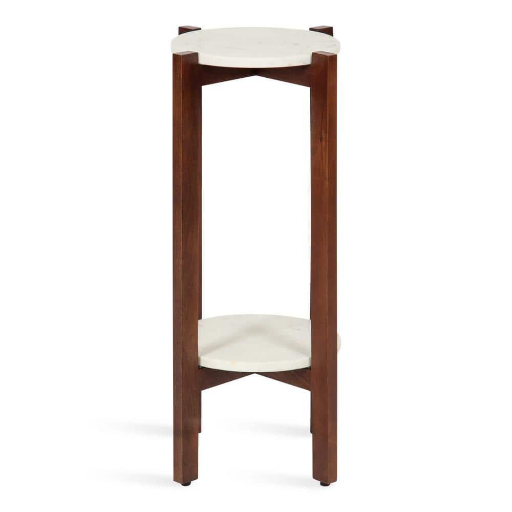Kate and Laurel Moxley Square Wood Tea Table, 12x12x24, Walnut Brown