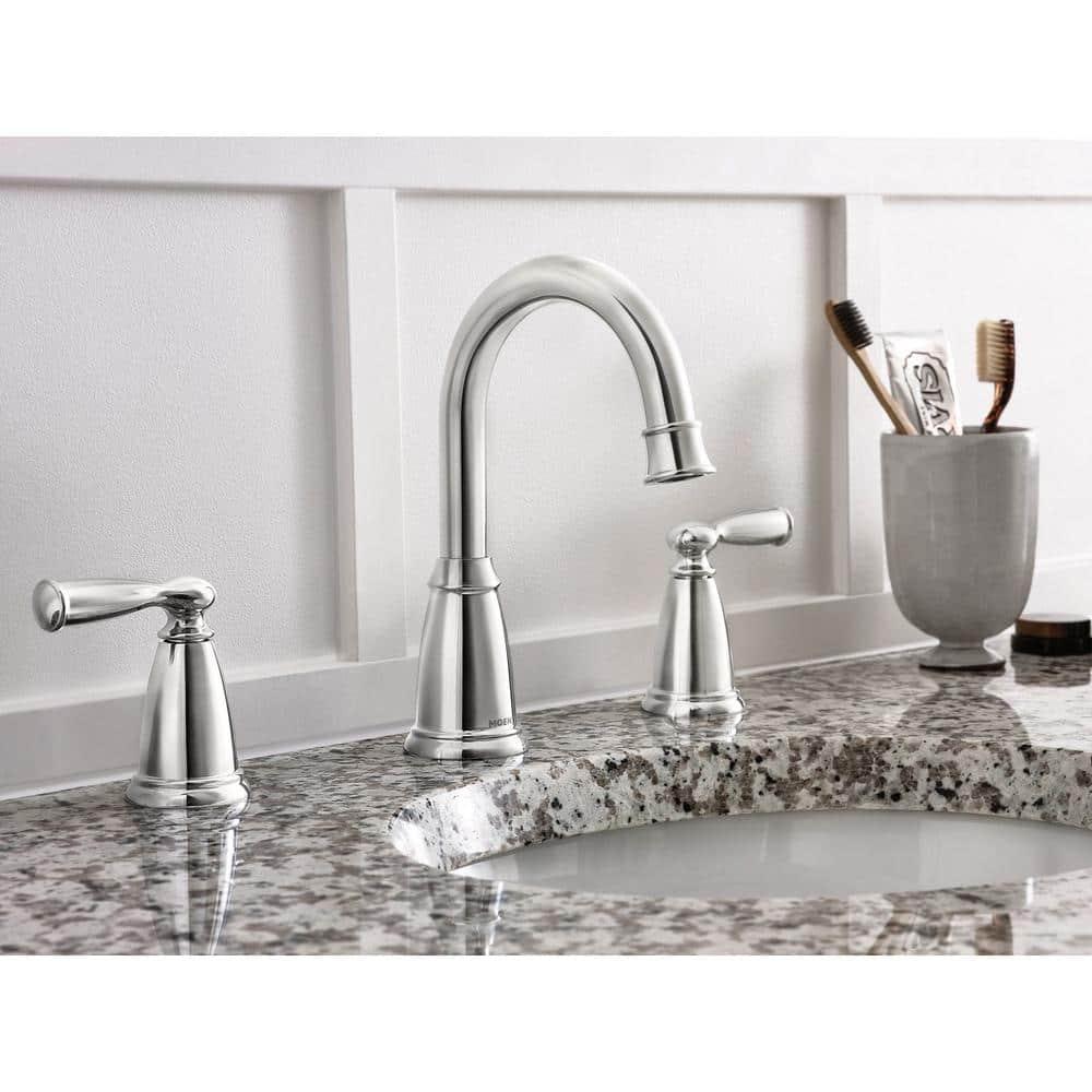 Moen Moen Banbury 8 In. Widespread Double Handle High-Arc Bathroom Faucet In Mediterranean (Valve Included) 84947-CH
